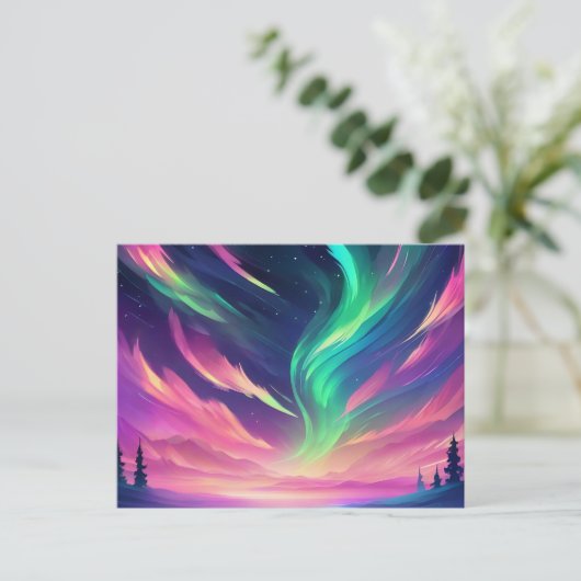 Levendige Aurora Borealis Briefkaart (Staand voorkant)