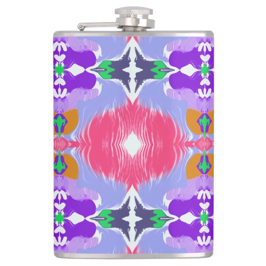 Levendige Aurora Kaleidoscoop Elektrisch Heupfles (Voorkant)