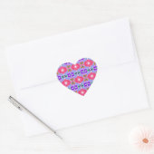Levendige Aurora Kaleidoscoop Elektrische Bloei Hart Sticker (Envelop)