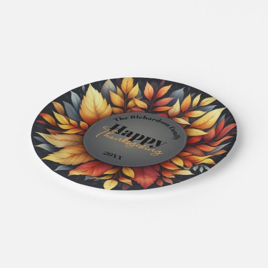 Levendige Autumn Foliage Thanksgiving Papieren Bordje (Gekanteld)