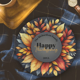 Levendige Autumn Foliage Thanksgiving Papieren Bordje