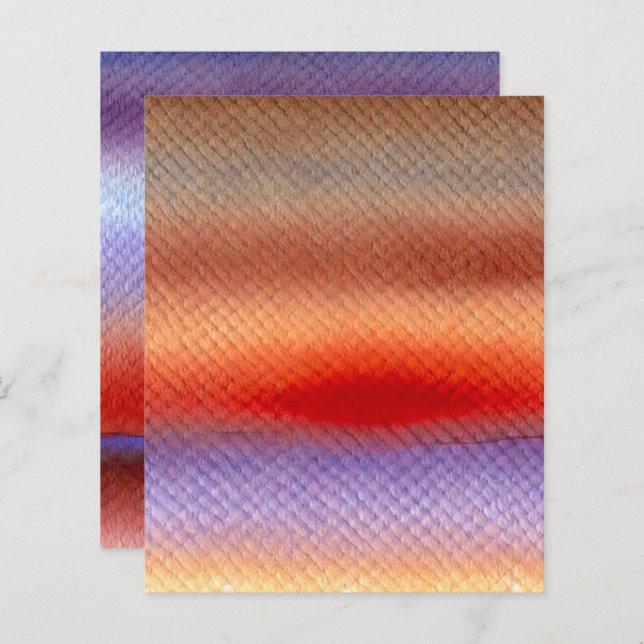 Levendige Autumnal Waterverf Sunset Scrapbook Papi (Voorkant / Achterkant)