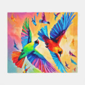 Levendige Avian schilderkunst Fleece Deken (Voorkant (Horizontaal))