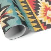 Levendige Azteekse tribale geometrie Cadeaupapier (Rol Hoek)