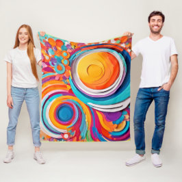 Levendige Badaïstische kunstkleuren Fleece Deken