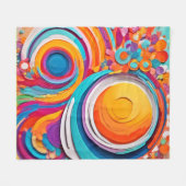 Levendige Badaïstische kunstkleuren Fleece Deken (Voorkant (Horizontaal))