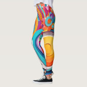 Levendige Badaïstische kunstkleuren Leggings (Links)