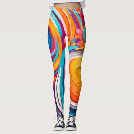 Levendige Badaïstische kunstkleuren Leggings (Voorkant)
