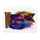 Levendige Balinese Javaanse Cat Pop Art – Kleurrij Magneet (Horizontaal)
