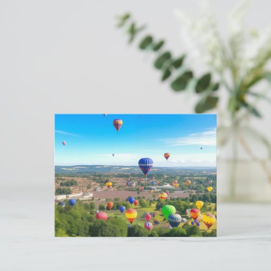 Levendige ballon Fiesta briefkaart (Staand voorkant)