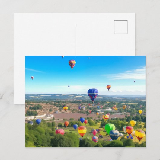 Levendige ballon Fiesta briefkaart (Voorkant / Achterkant)