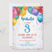 Levendige ballonnen in aangepaste foto verjaardags kaart (Voorkant)