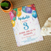 Levendige ballonnen in aangepaste foto verjaardags kaart