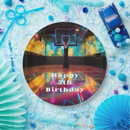 Levendige basketbalpartij papieren bordje (Feest)