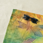 Levendige Batik Waterverf Bloemen met Vlinders Strandlaken (In situ)