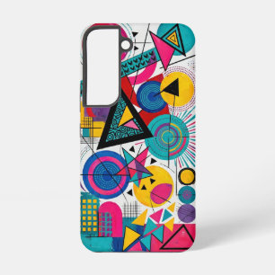Levendige Bauhaus Geometrische Abstract - Teal Roz Samsung Galaxy Hoesje