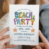 Levendige Beach Party uitnodiging