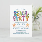 Levendige Beach Party uitnodiging (Staand voorkant)