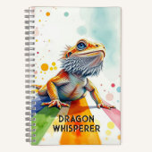 Levendige Bearded Dragon Art Kleurrijke Waterverf Notitieboek (Voorkant)