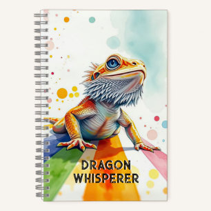 Levendige Bearded Dragon Art Kleurrijke Waterverf Notitieboek