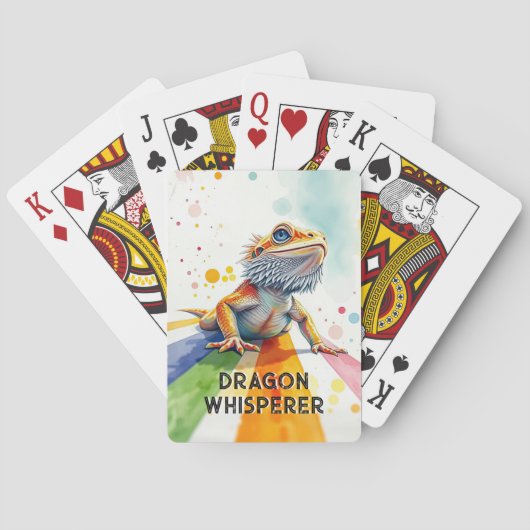 Levendige Bearded Dragon Art Kleurrijke Waterverf Pokerkaarten (Achterkant)