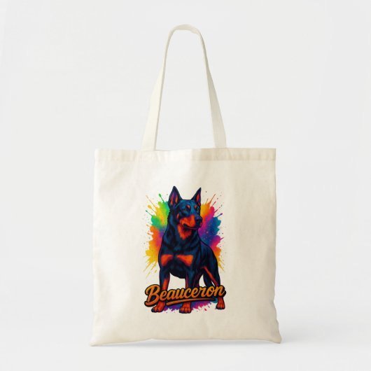 Levendige Beauceron Pop Art Tote Bag (Voorkant)