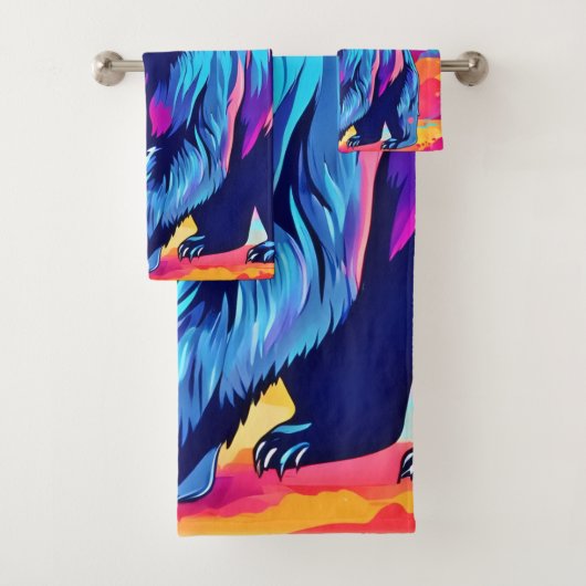 Levendige Beer kunst Bad Handdoek (Insitu)