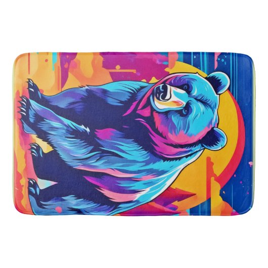 Levendige Beer kunst Badmat (Voorkant)