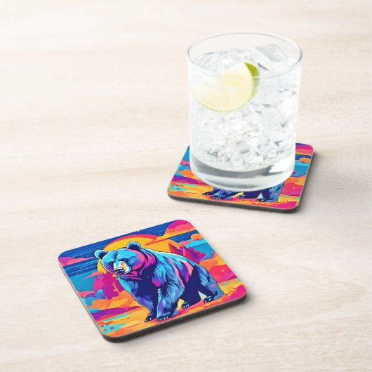 Levendige Beer kunst Bier Onderzetter (Rechterzijde)