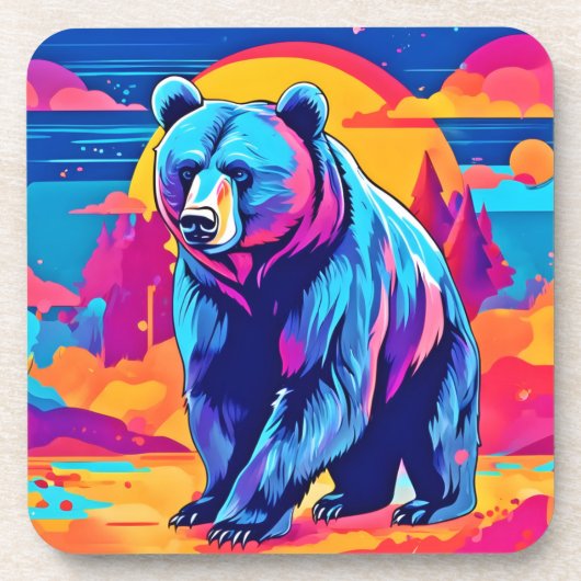 Levendige Beer kunst Bier Onderzetter (Voorkant)