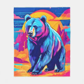 Levendige Beer kunst Fleece Deken (Voorkant)