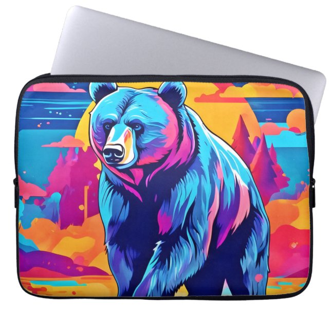 Levendige Beer kunst Laptop Sleeve (Voorkant)