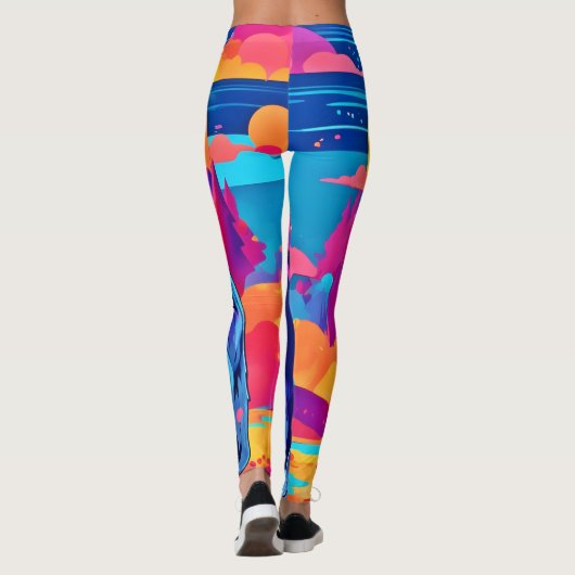 Levendige Beer kunst Leggings (Achterkant)