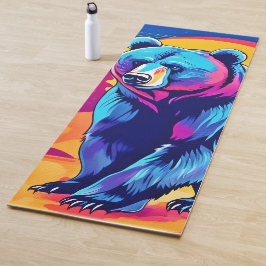 Levendige Beer kunst Yogamat (In situ)