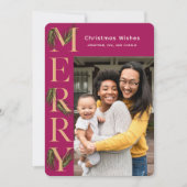 Levendige Berry Merry Pine Foto Kerstmis Feestdagenkaart (Voorkant)