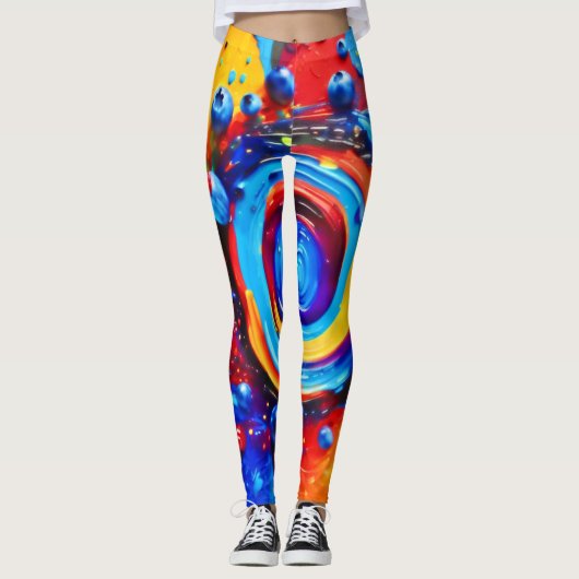 Levendige Berry Vortex Leggings (Voorkant)