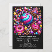 Levendige betoverde Candyland digitale verjaardag Kaart (Voorkant)