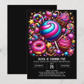 Levendige betoverde Candyland digitale verjaardag Kaart (Voorkant / Achterkant)