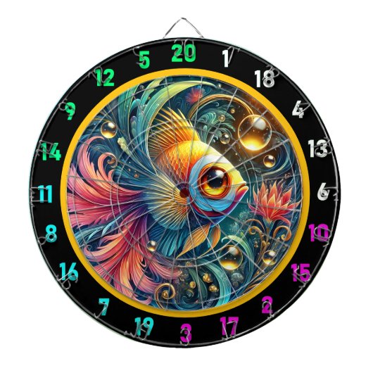 Levendige Betta Dartboard Fun Display Dartbord (Voorkant)