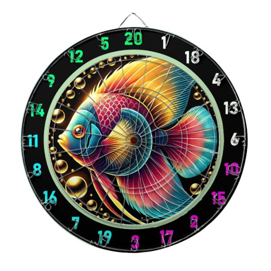 Levendige Betta Fish Dartboard Decor Dartbord (Voorkant)