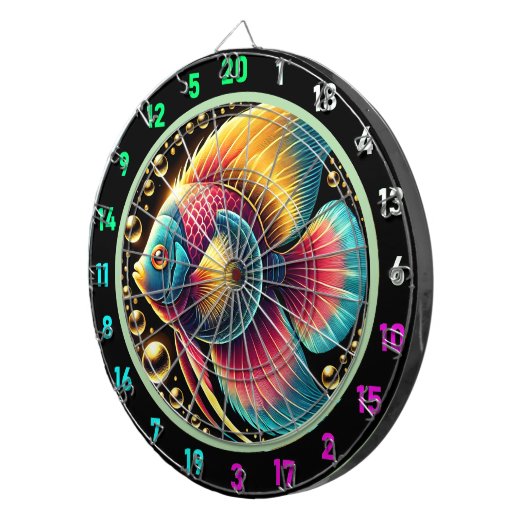 Levendige Betta Fish Dartboard Decor Dartbord (Voorkant Rechts)