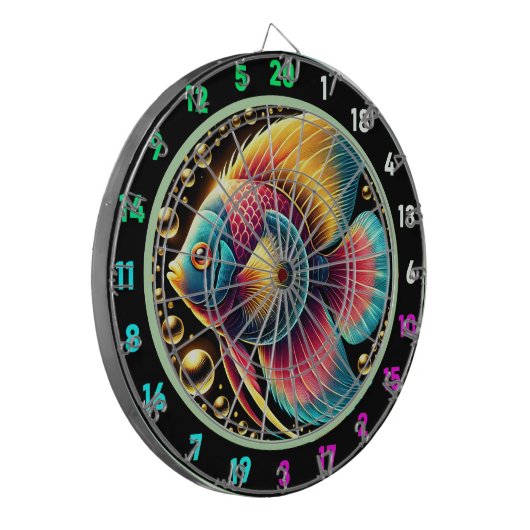 Levendige Betta Fish Dartboard Decor Dartbord (Voorkant Links)