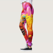 Levendige bij op Bloom Design Leggings (Links)