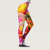 Levendige bij op Bloom Design Leggings (Rechts)