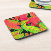 Levendige bladdromen levendig patroon bier onderzetter (Linkerzijde)