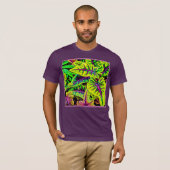 Levendige bladeren Neon Elegance T-shirt (Voorkant volledig)