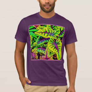 Levendige bladeren Neon Elegance T-shirt