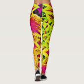 Levendige bladeren patroondans leggings (Achterkant)