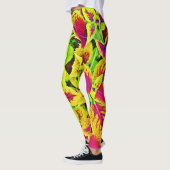 Levendige bladeren patroondans leggings (Links)