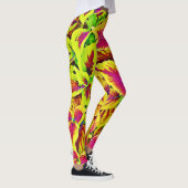Levendige bladeren patroondans leggings (Rechts)